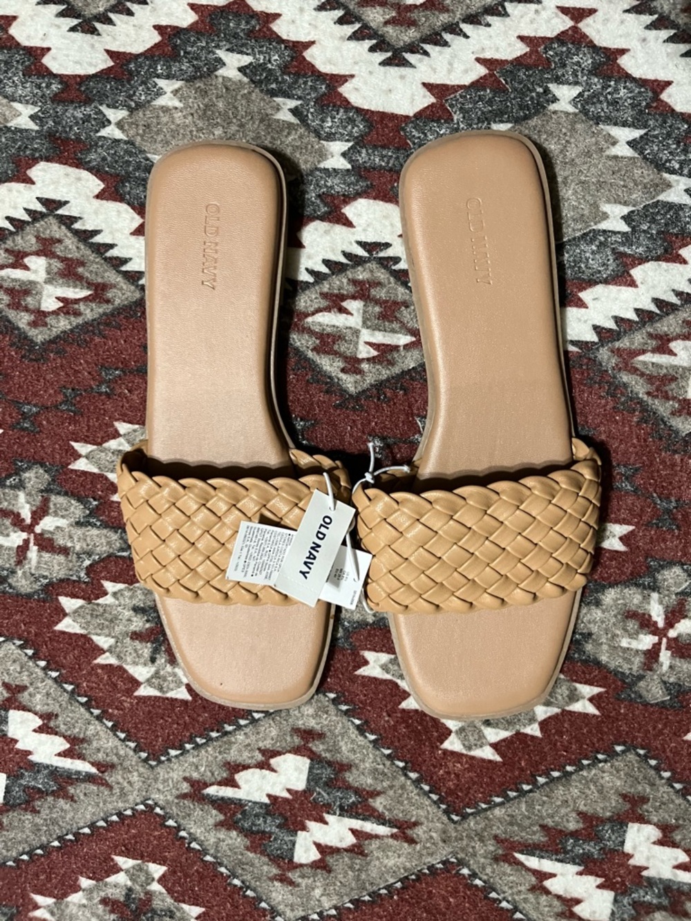 Old Navy Tan Braided Slide Sandals — Women